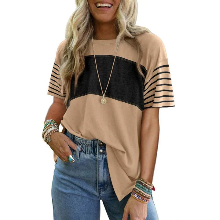 LENIX™ – Everyday Breathable Stripe Crewneck - MABEL LONDON