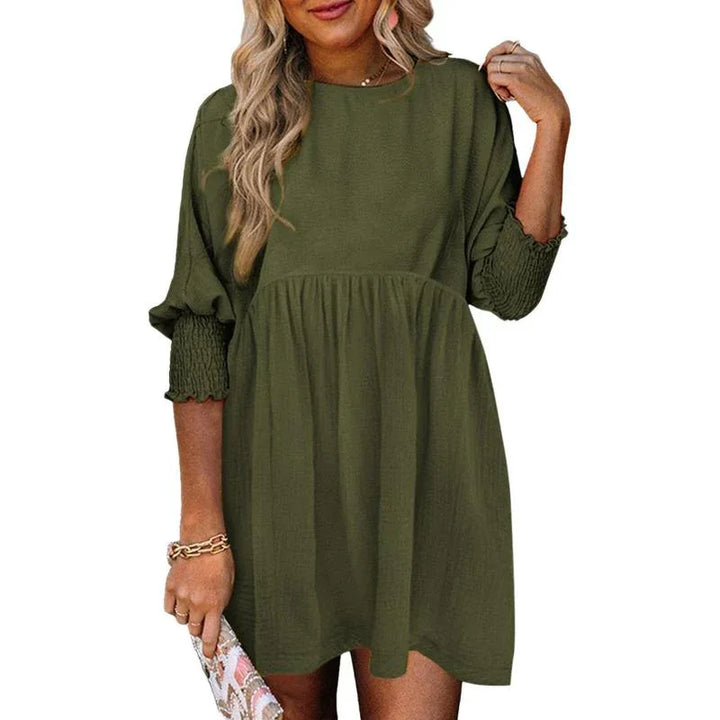 MIRASOL™ – Casual Crew Neck Loose Fit Mini Dress - MABEL LONDON