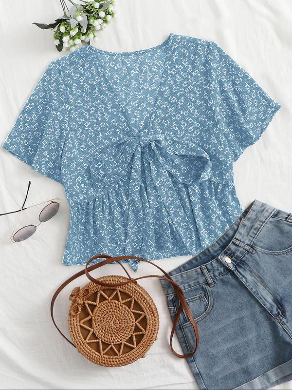 ALTHEA™ – Casual Summer V-Neck Flowy Top - MABEL LONDON