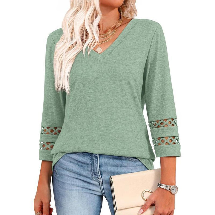 STYLI™ – Chic Casual V-Neck Summer Top - MABEL LONDON