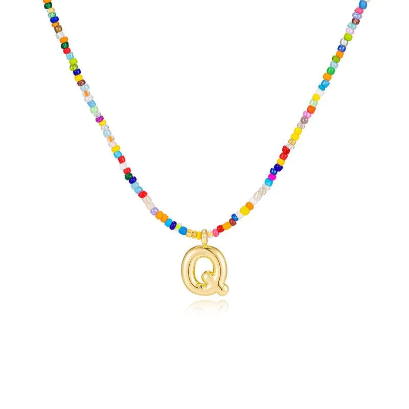 MACY™ - Colorful Bubble Letter Necklace - MABEL LONDON