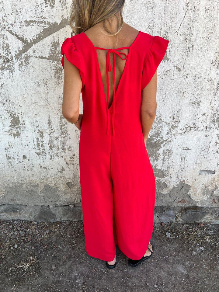 CASSANDRA™ - Trendy V-Neck Jumpsuit - MABEL LONDON