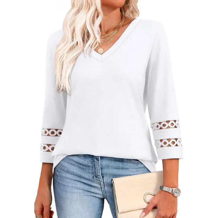 STYLI™ – Chic Casual V-Neck Summer Top - MABEL LONDON