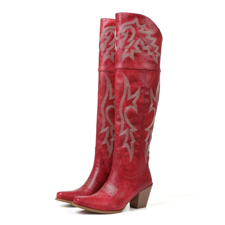 CHEYENNE™ – Classic Over-the-Knee Cowboy Boots - MABEL LONDON