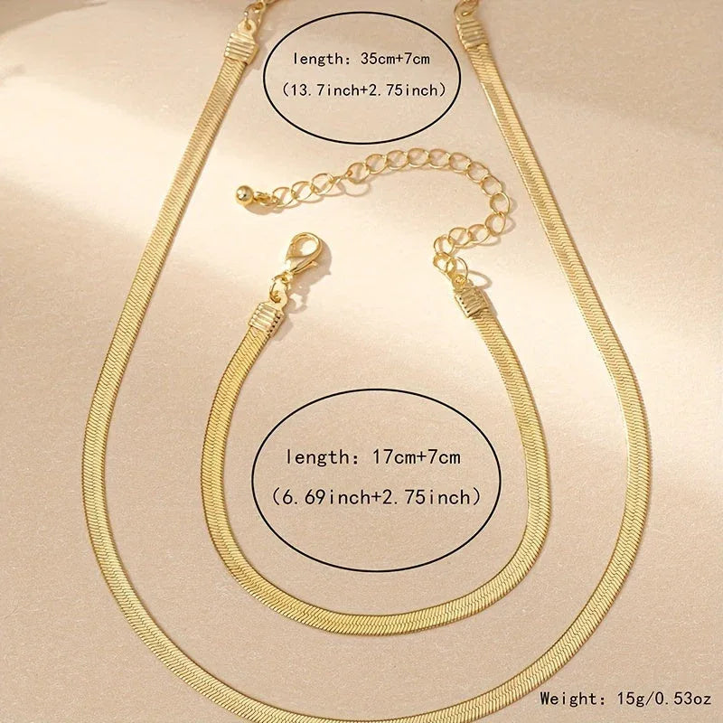 Vintage Snake Chain Necklace Set - MABEL LONDON