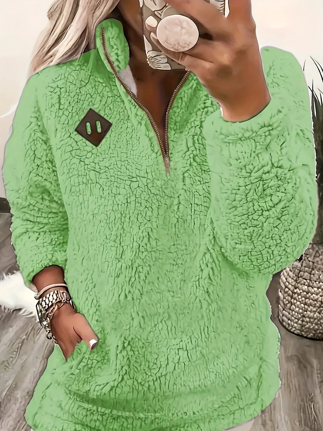 Ayla – Ultra-Soft High-Neck Fleece Pullover - MABEL LONDON