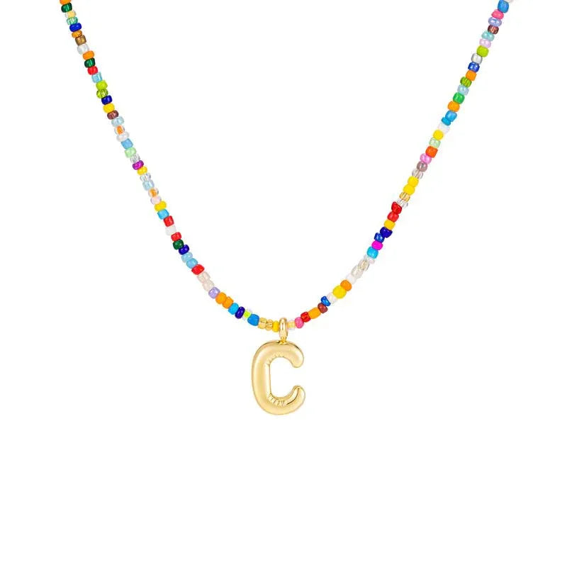 MACY™ - Colorful Bubble Letter Necklace - MABEL LONDON