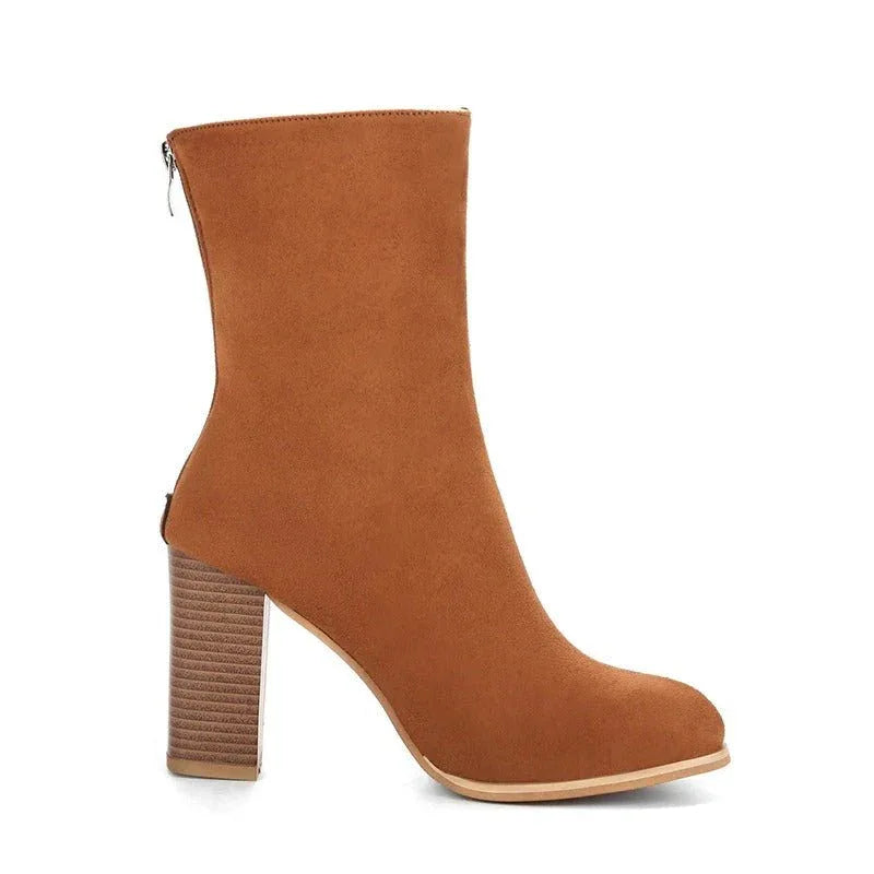 Catalina | Brown High-Heel Boots - MABEL LONDON