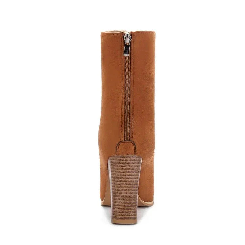 Catalina | Brown High-Heel Boots - MABEL LONDON