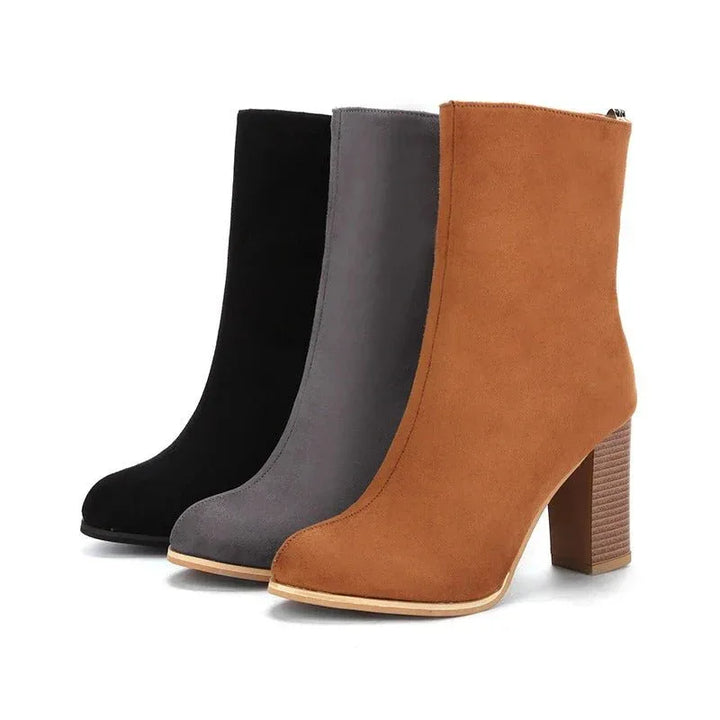 Catalina | Brown High-Heel Boots - MABEL LONDON
