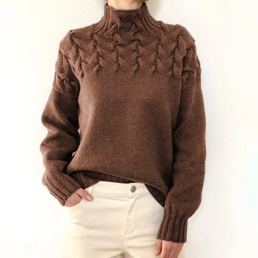 Elena | Warm Knitted Turtleneck Pullover - MABEL LONDON