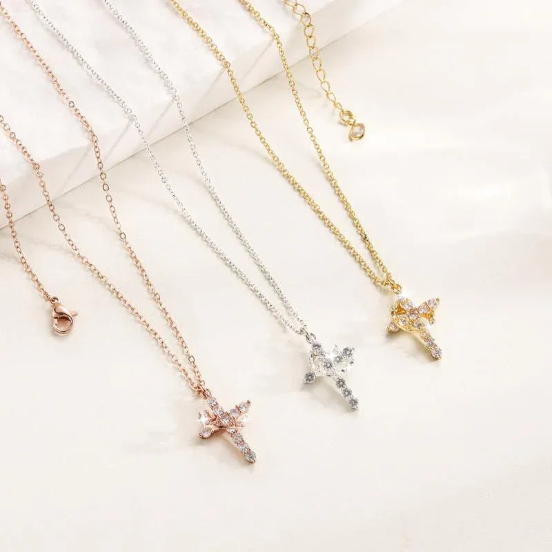 CLARISSE™ – Classic Cross & Crown Necklace - MABEL LONDON