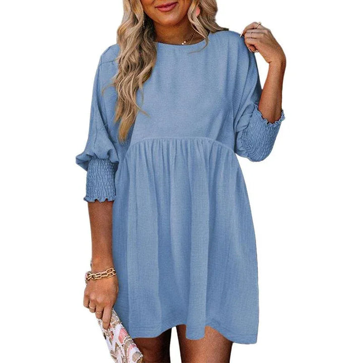 MIRASOL™ – Casual Crew Neck Loose Fit Mini Dress - MABEL LONDON