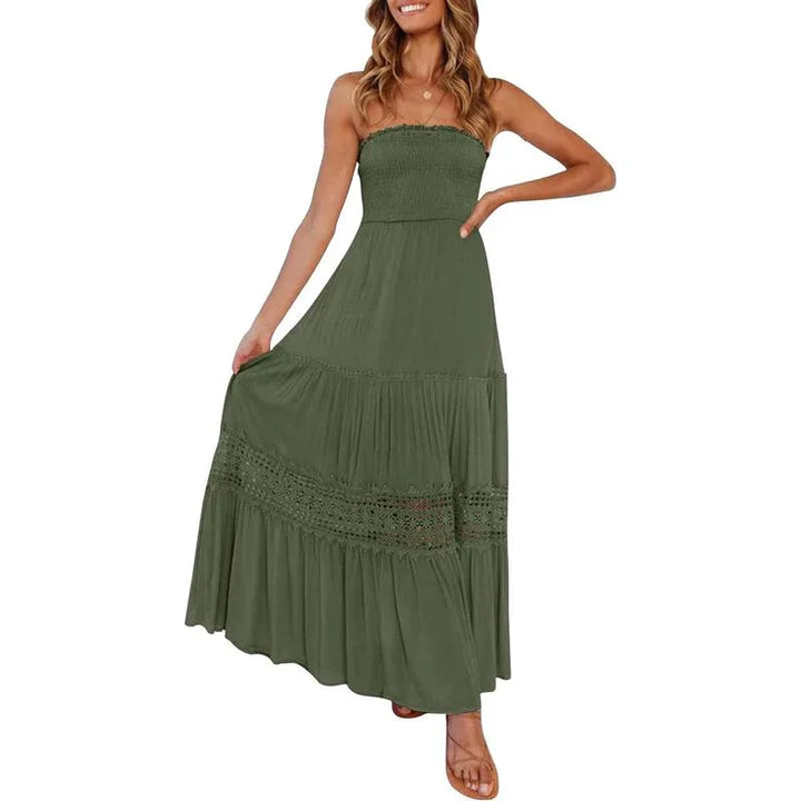 ARIETTA™ – Simple Comfy Sleeveless Tube Summer Maxi Dress - MABEL LONDON
