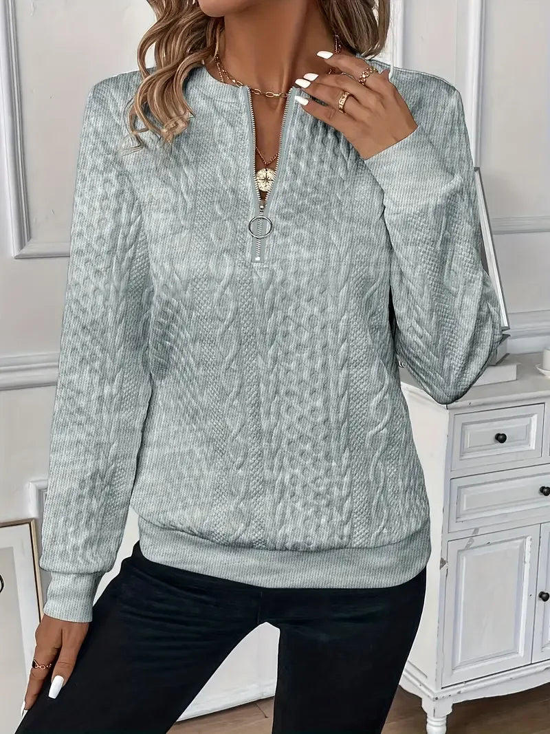 EMMA™ | Elegant Quarter-Zip Sweater - MABEL LONDON