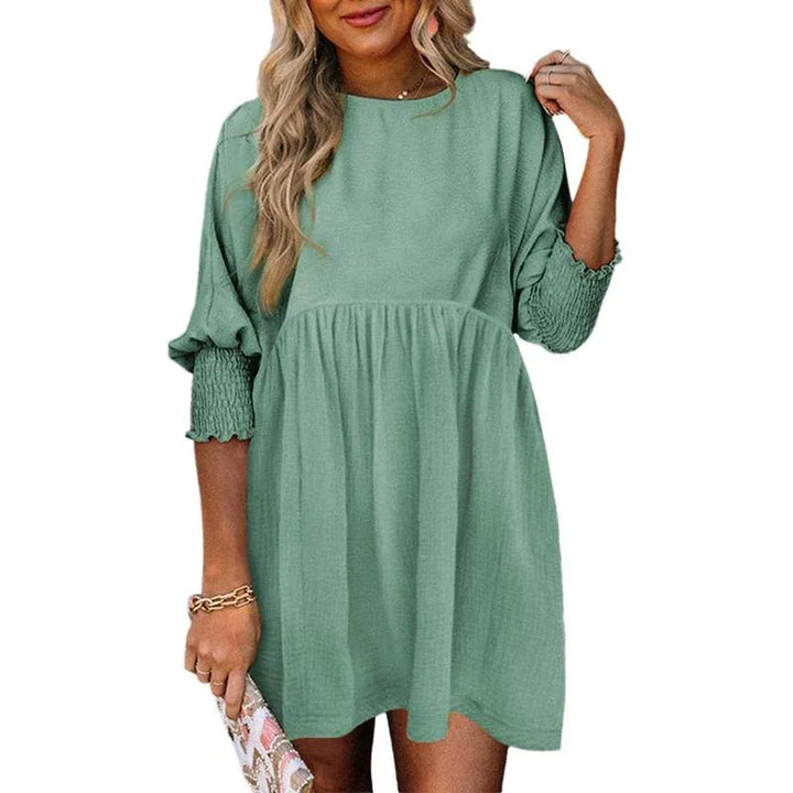 MIRASOL™ – Casual Crew Neck Loose Fit Mini Dress - MABEL LONDON