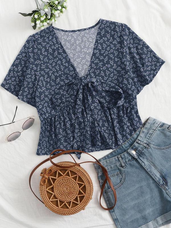 ALTHEA™ – Casual Summer V-Neck Flowy Top - MABEL LONDON