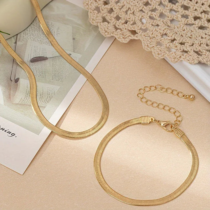 Vintage Snake Chain Necklace Set - MABEL LONDON