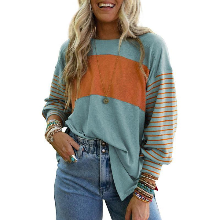 PERPETUA™ - Casual Long-Sleeve Oversized Crew Neck Top - MABEL LONDON