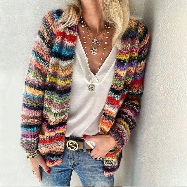 Catherine | Cozy Multicolor Cardigan - MABEL LONDON