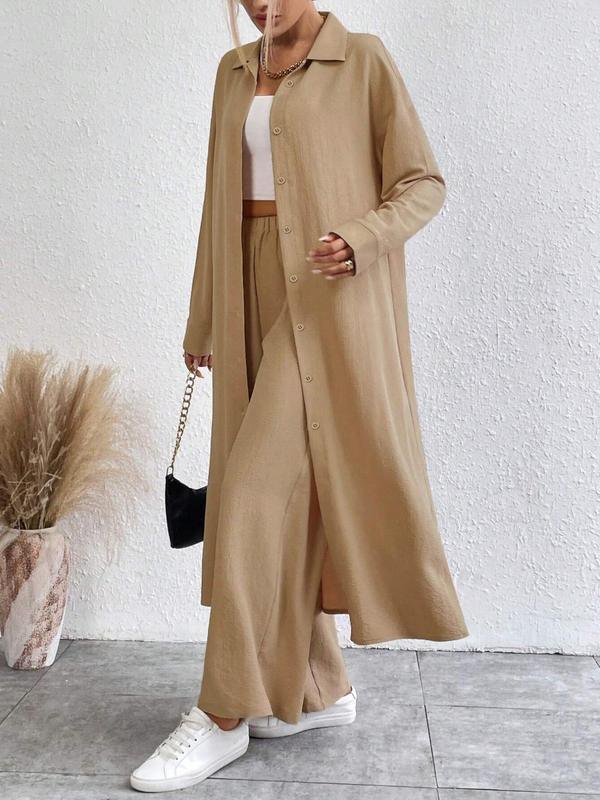 AIMIE™ - Cozy Long Sleeve Top & Wide Leg Trousers Set - MABEL LONDON