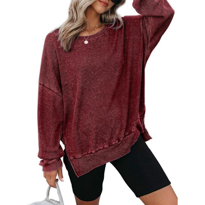 THALIENE™ - Casual Oversized Crewneck Long Sleeve Sweatshirt - MABEL LONDON