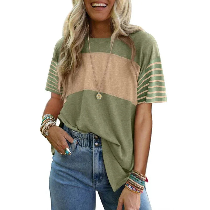 LENIX™ – Everyday Breathable Stripe Crewneck - MABEL LONDON