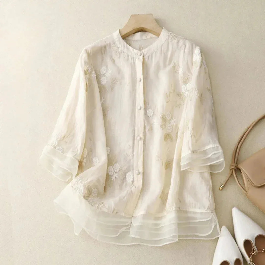 Laurienne™ | Embroidered blouse - MABEL LONDON