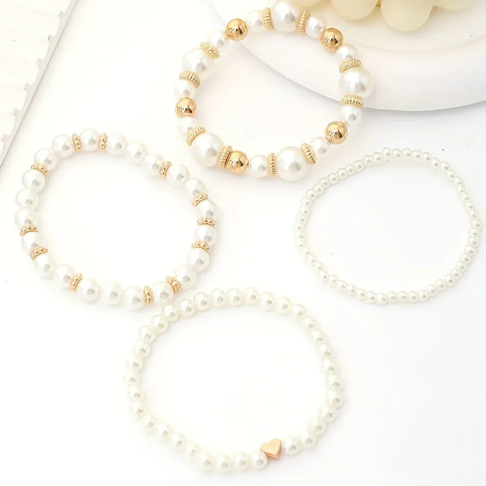 Pearl Heart Bracelet Set - MABEL LONDON