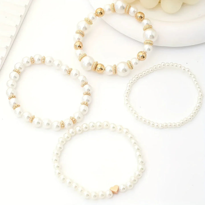 Pearl Heart Bracelet Set - MABEL LONDON