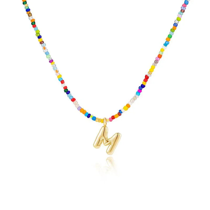 MACY™ - Colorful Bubble Letter Necklace - MABEL LONDON