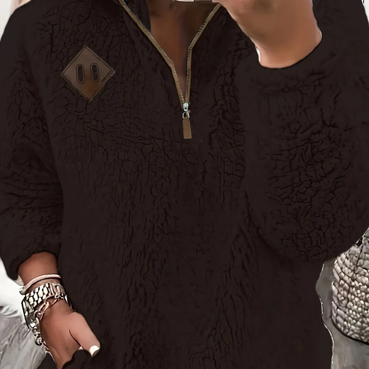 Ayla – Ultra-Soft High-Neck Fleece Pullover - MABEL LONDON