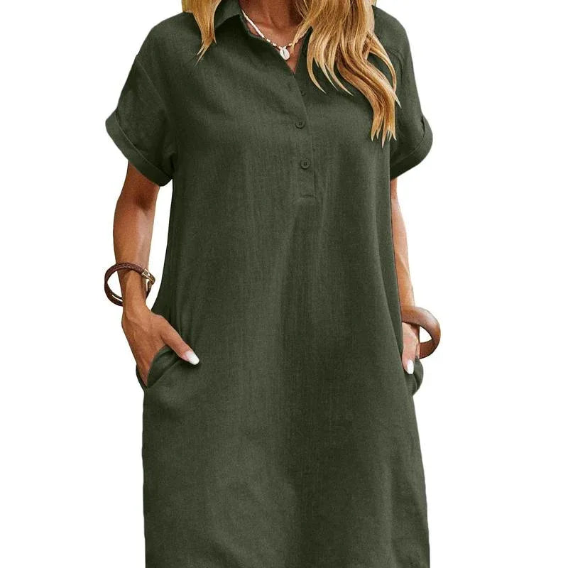 MAREN™ – Relaxed Short Sleeve Summer Dress - MABEL LONDON