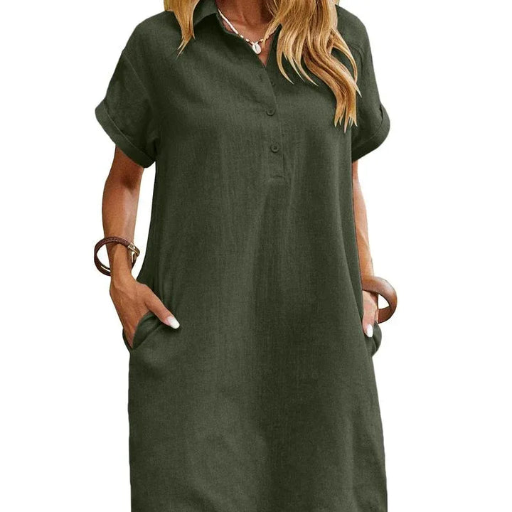 MAREN™ – Relaxed Short Sleeve Summer Dress - MABEL LONDON