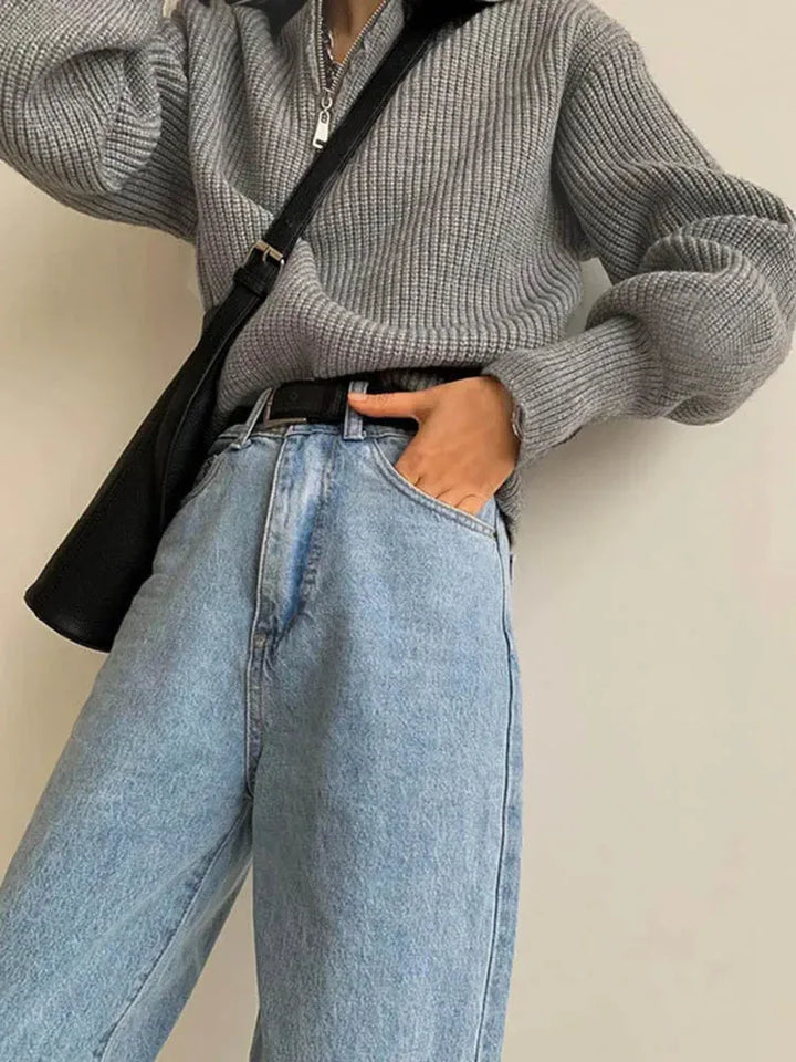 ELODIE™ - Comfy Half-Zip Sweater - MABEL LONDON