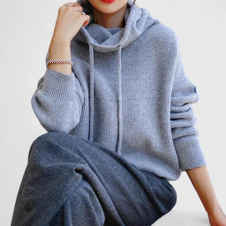Marie | Cozy Knit Hoodie - MABEL LONDON