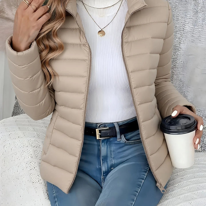 Nalia – Quilted High-Neck Jacket - MABEL LONDON