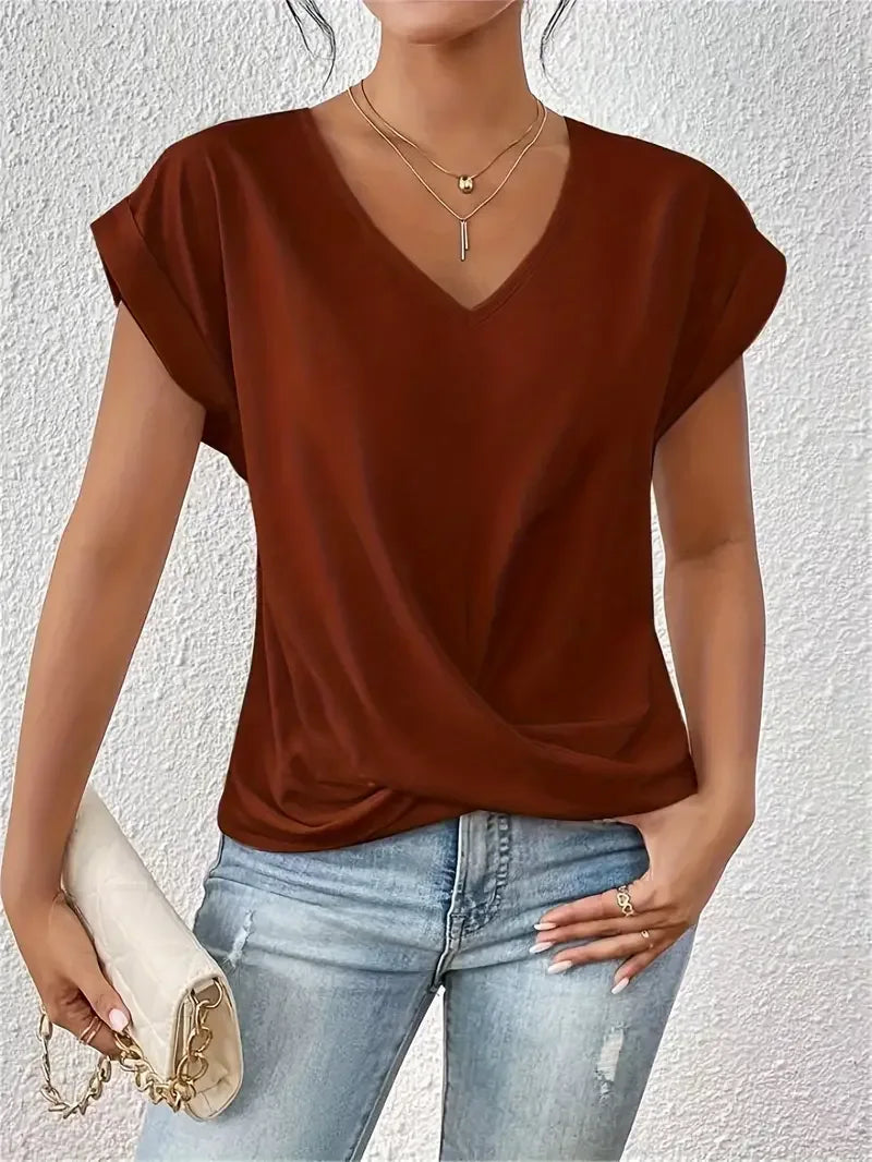 BELLE™ | The Stylish V-Neck Top - MABEL LONDON