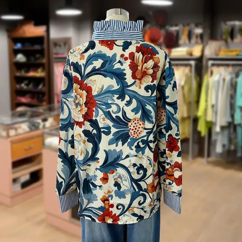 SERENITY™ - Classy Vintage Floral Printed Blouse - MABEL LONDON