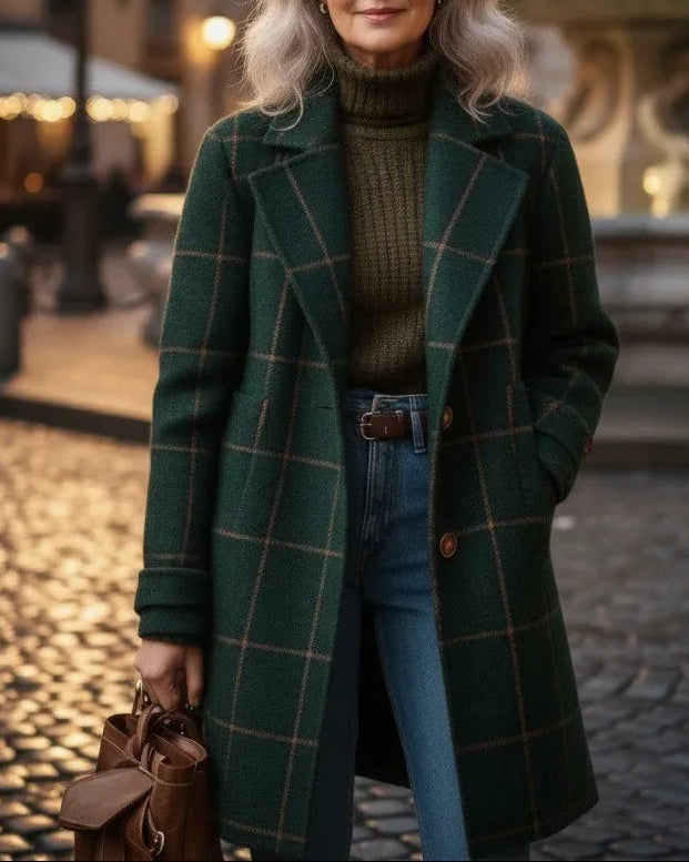 Fiona – Classic Check Coat - MABEL LONDON