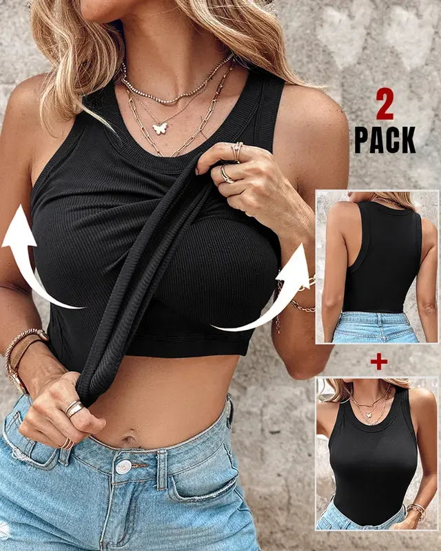 DASHA™ - Comfort Built-In Bra Tank Top (Pack of 2) - MABEL LONDON