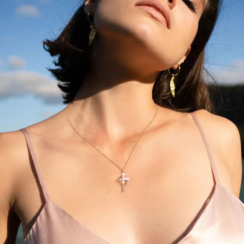 CLARISSE™ – Classic Cross & Crown Necklace - MABEL LONDON