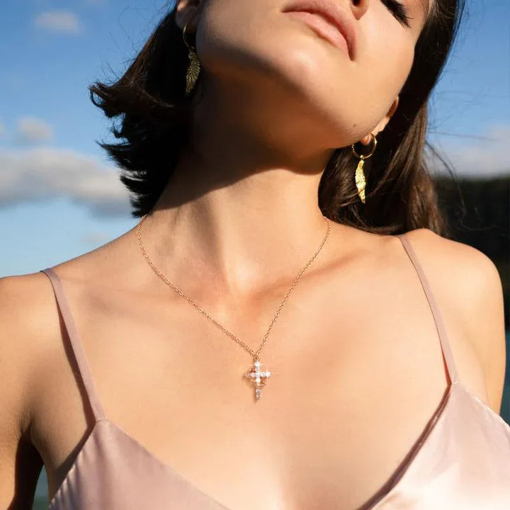 CLARISSE™ – Classic Cross & Crown Necklace - MABEL LONDON