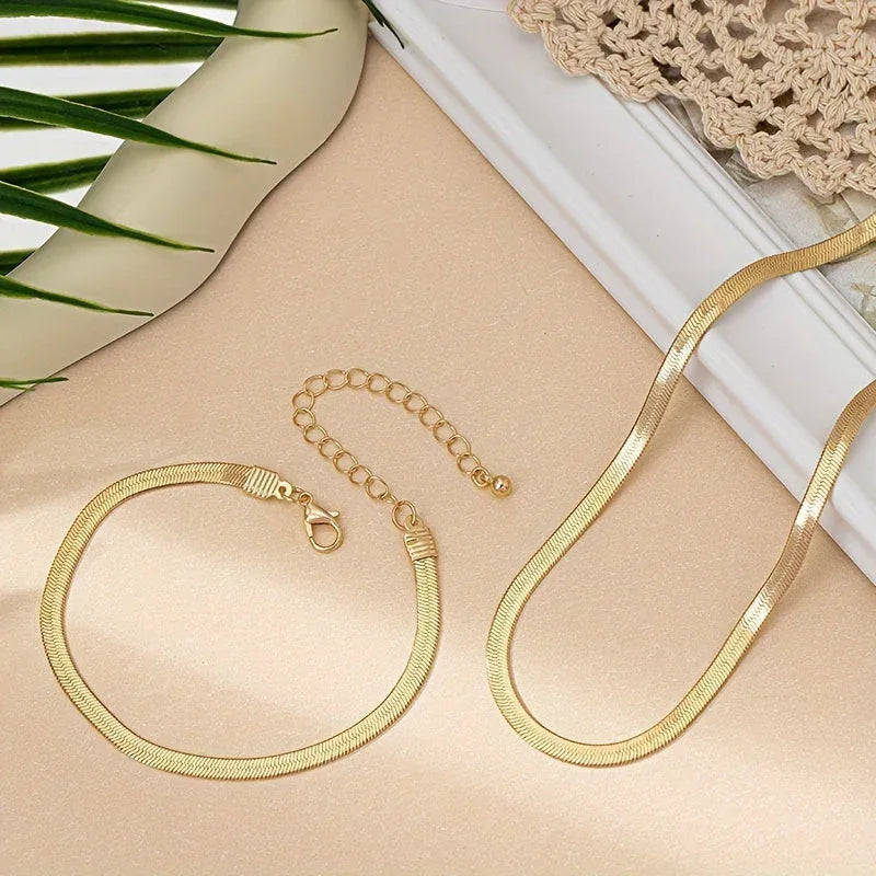 Vintage Snake Chain Necklace Set - MABEL LONDON