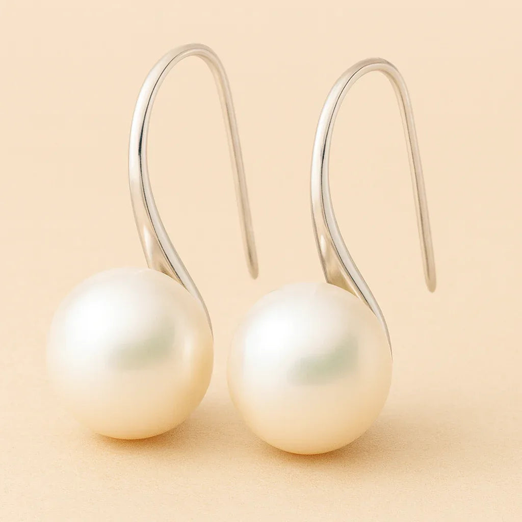 Graceful Pearl Drop Earrings - MABEL LONDON