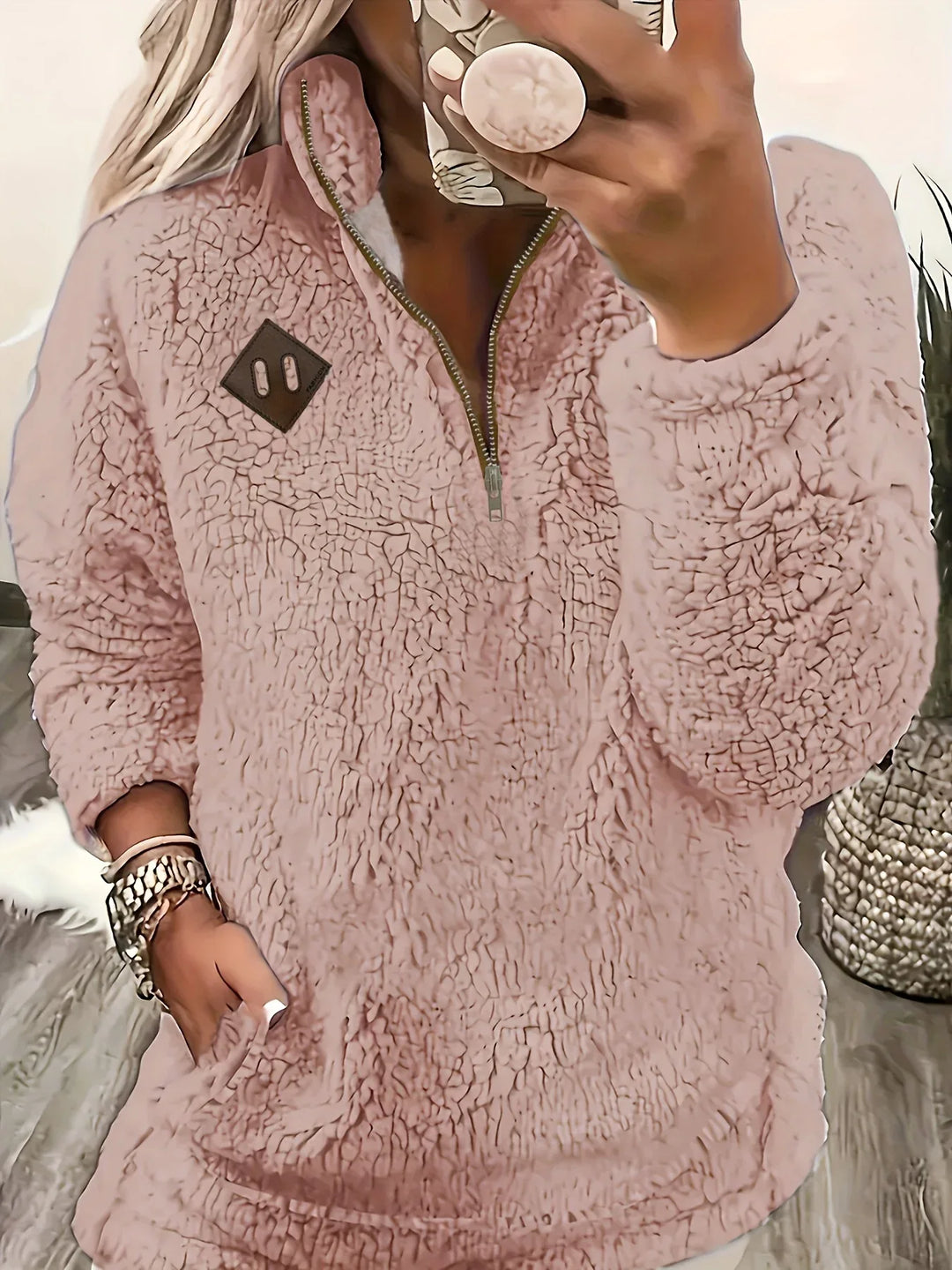 Ayla – Ultra-Soft High-Neck Fleece Pullover - MABEL LONDON