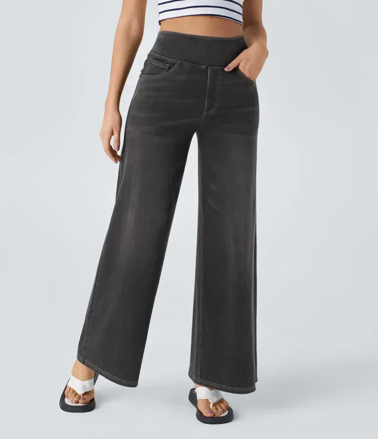 SOLÈNE™ - Relaxed Fit Wide-Leg Jeans - MABEL LONDON