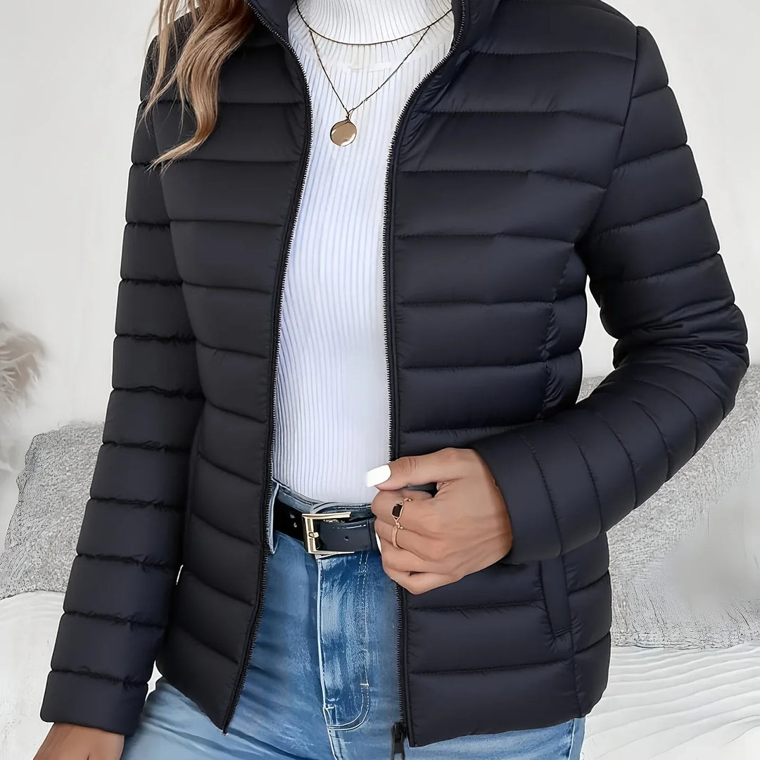 Nalia – Quilted High-Neck Jacket - MABEL LONDON