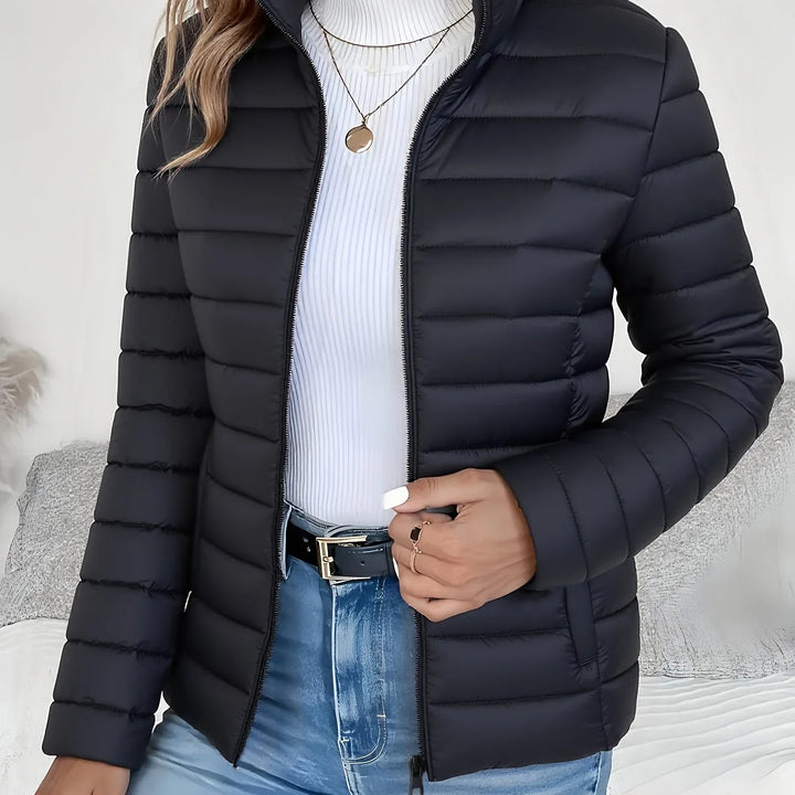 Nalia – Quilted High-Neck Jacket - MABEL LONDON