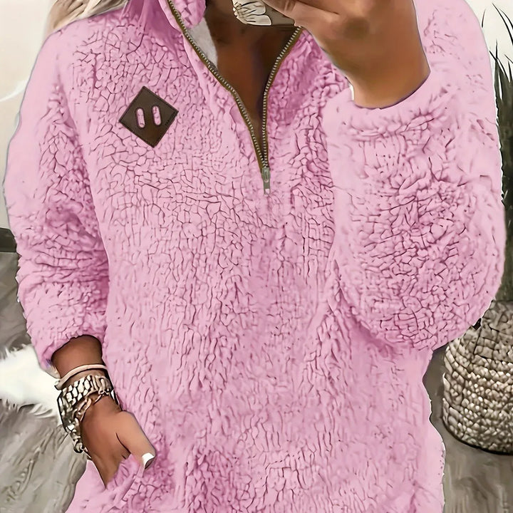 Ayla – Ultra-Soft High-Neck Fleece Pullover - MABEL LONDON